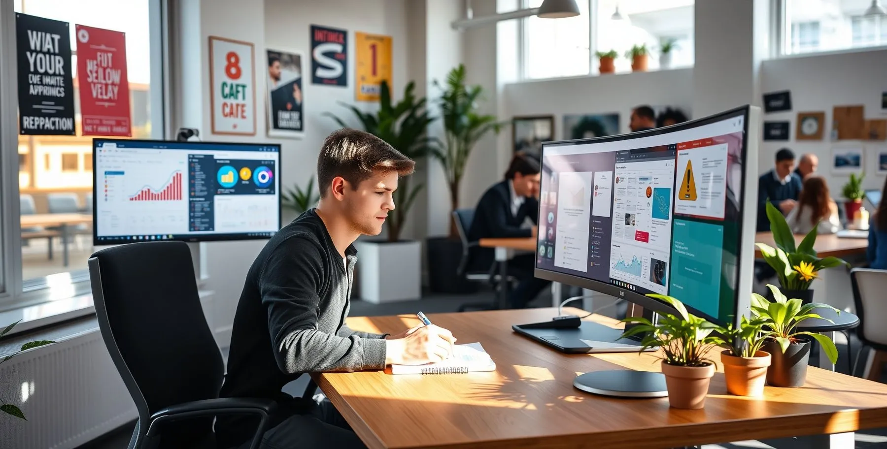 Social media marketing made easy - laptop with social media icons
